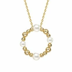 Wholesale 🤩 Unbranded 14k Gold Sterling Silver Freshwater Cultured Pearl Round Pendant Necklace 🎁
