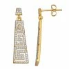 Wholesale 🔥 Unbranded 14k Gold Over Silver 1/10 Ct. T.W. Diamond Greek Key Dangle Earrings 🤩