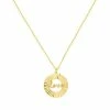 Promo ⌛ Unbranded 14k Gold "Love" Radiant Disk Adjustable Necklace 🔥