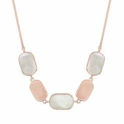 Wholesale 🔔 Unbranded 14k Rose Gold Over Silver 👩 Mother-of-Pearl Necklace 🔥