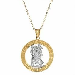 Cheap 🤩 Unbranded 10k Gold St. Christopher Medal Pendant Necklace ✔️
