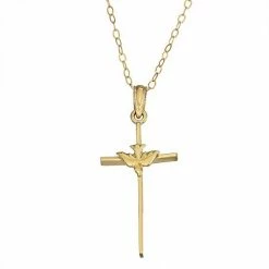 Best Sale 😍 Unbranded 10k Gold Dove Cross Pendant Necklace 👏