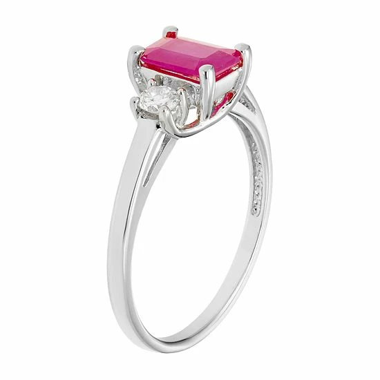 Cheapest ๐ Unbranded The Regal Collection 14k Gold Ruby & 1/5 Carat T.W. IGL Certified Diamond 3-Stone Ring White ๐คฉ - Image 2