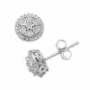 Coupon 🎉 Unbranded Sterling Silver 1/10 Carat T.W. Diamond Cluster Stud Earrings ⌛