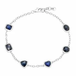 Best deal 🧨 Unbranded Sterling Silver & Lab-Created Sapphire Bracelet 😉