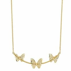 Best reviews of 😍 Unbranded 14k Gold Polished Filigree 3-Butterfly Bar Necklace 🧨
