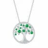 Cheap 😉 Unbranded Sterling Silver Green Cubic Zirconia Tree Of Life Necklace ⭐