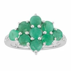 Wholesale 🔔 Unbranded Sterling Silver Emerald & White Zircon Pyramid Ring ⌛