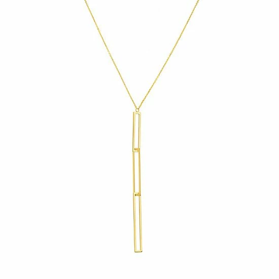 Discount ๐ Unbranded 14k Gold Interlocking Rectangle Necklace ๐