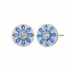 Wholesale ✨ Unbranded Sterling Silver Blue Cubic Zirconia Baguette & Round Stud Earrings 🛒