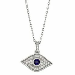 Cheapest 🎉 Unbranded Sterling Silver Lab-Created Blue & White Sapphire Pendant Necklace 😀