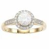 Discount 🔔 Unbranded 10k Gold Lab-Created White Sapphire Halo Ring 😀