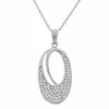 Discount ❤️ Unbranded Sterling Silver 1/3 Carat T.W. Diamond Oval Pendant Necklace 🧨