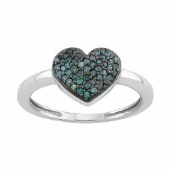 Best Pirce ⌛ Unbranded 1/4 Carat T.W. Blue Diamonds Heart Shape Ring 😉