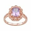 Hot Sale ⌛ Unbranded 14k Rose Gold Over Silver Amethyst Frame Ring 💯