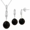 Cheapest 🛒 Unbranded Onyx Cubic Zirconia 2-piece Earring & Pendant Necklace Set Black Onyx 🤩