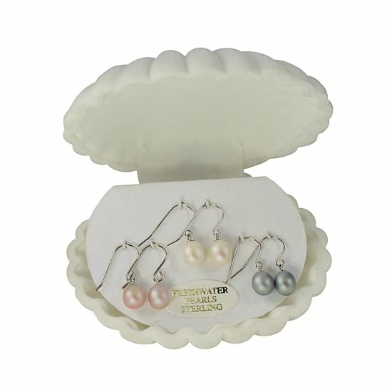 New 💯 Unbranded Sterling Silver Dyed Freshwater Cultured Pearl Drop Earring Set 👍