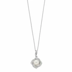 Cheap ✔️ Unbranded Sterling Silver Freshwater Cultured Pearl & Cubic Zirconia Pendant ⭐