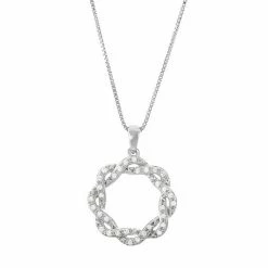 Budget 🔔 Unbranded Sterling Silver 1/6 Carat T.W. Diamond Intertwined Pendant Necklace ⭐