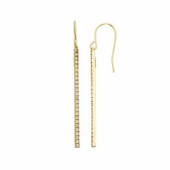Outlet 🧨 Unbranded 1/2 Carat T.W. Diamond 10k Gold Stick Drop Earrings Rose ⌛