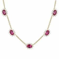 Best Pirce 👏 Unbranded 14k Gold Over Silver Lab-Created Ruby & White Sapphire Necklace 😍