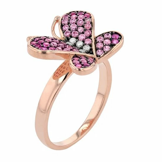 Cheapest 🔥 Unbranded 18k Rose Gold Over Silver Cubic Zirconia Butterfly Ring 🌟 - Image 2