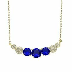 Best Pirce 👏 Unbranded 14k Gold Over Sterling Silver Round Cubic Zirconia Curved Necklace 🎉