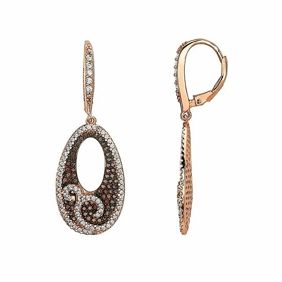 Best Pirce 😉 Unbranded 18k Rose Gold Over Sterling Silver Morganite Drop Earrings 🥰