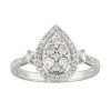 Cheapest ⭐ Unbranded Sterling Silver 1/2 Carat T.W. Diamond Teardrop Cluster Ring ✨