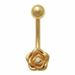 Hot Sale 🎉 Unbranded 10k Gold Belly Ring With Flower Design ✔️