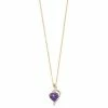 Brand new 😉 Unbranded 14k Gold Over Silver Amethyst & Lab-Created White Sapphire Heart Pendant Necklace 🎁