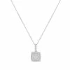 Flash Sale 🥰 Unbranded Sterling Silver 1/2 Carat T.W. Diamond Square Pendant Necklace ✔️