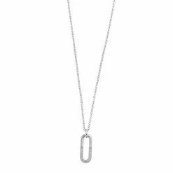 Budget ⭐ Unbranded Sterling Silver Cubic Zirconia Geometrical Pendant Necklace 🤩