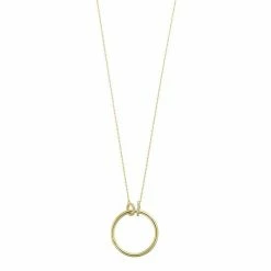 Promo 🎁 Unbranded 14k Gold Over Silver Cubic Zirconia Open Circle Pendant Necklace Sterling 🎁