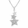 Cheapest 🛒 Unbranded 1/5 Carat T.W. Diamond Sterling Silver Triple Star Pendant Necklace ✨