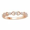 Cheapest 😍 Unbranded 10k Rose Gold 1/10 Carat T.W. Diamond Heart Stackable Ring 🧨