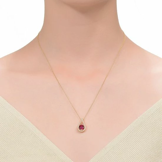 Best deal ๐ฅ Unbranded 14k Gold Over Sterling Silver Red Cubic Zirconia Pendant Necklace ๐ - Image 2