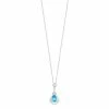 Brand new 🔥 Unbranded Sterling Silver Blue Topaz & Lab-Created White Sapphire Pendant Necklace 🔔