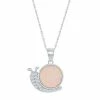 Promo ❤️ Unbranded Sterling Silver Snail Cubic Zirconia With White Opal Pendant Necklace 🥰