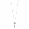 Outlet 🎁 Unbranded 👩 Women's 1/3CTW White Diamond Key Pendant In Sterling Silver With Chain 👏