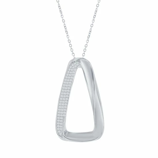 Cheapest 🎉 Unbranded Sterling Silver Cubic Zirconia Twisted Triangle Pendant 😀