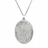 Buy 🔥 Unbranded Sterling Silver Diamond Accent Flower Oval Locket 💯