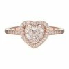Deals ✨ Unbranded 14k Rose Gold Over Silver 1/4 Carat T.W. Diamond Heart Ring ✔️
