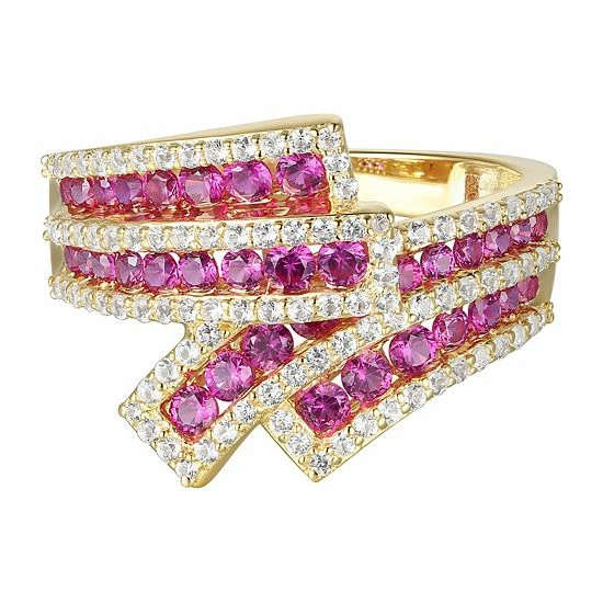 Cheap 😍 Unbranded 14k Gold Over Silver Lab-Created Ruby & Lab-Created White Sapphire Ring 💯