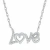 Discount ⭐ Unbranded Sterling Silver 1/10 Carat T.W. Diamond "Love" Pendant Necklace 🔥