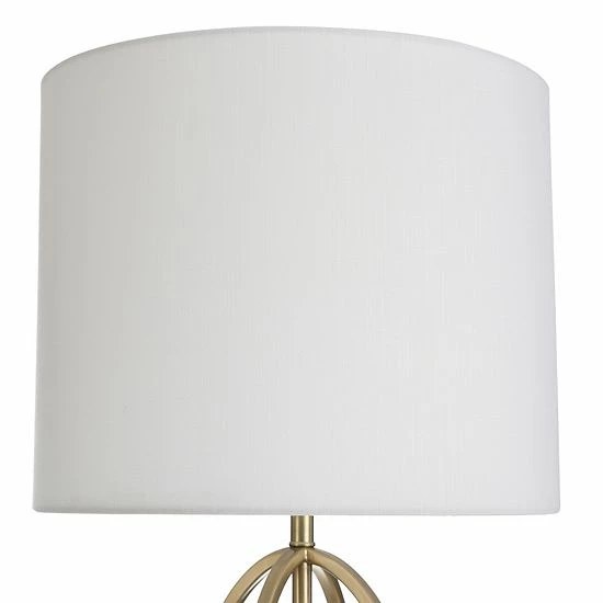 Outlet ⭐ Unbranded Transitional Satin Brass Double Ring Table Lamp With Glass Pedestal 😍 - Image 2