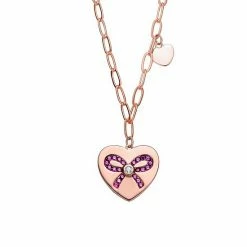 Brand new 🌟 Unbranded 18k Rose Gold Over Sterling Silver Paperclip Chain Heart Necklace 💯