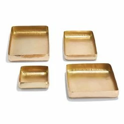Best Pirce ⭐ Unbranded Gold Finish Decorative Tray 4-piece Set 🥰