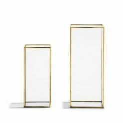 Cheapest ✨ Unbranded Gold Trim Square Vase 2-Piece Set 😀