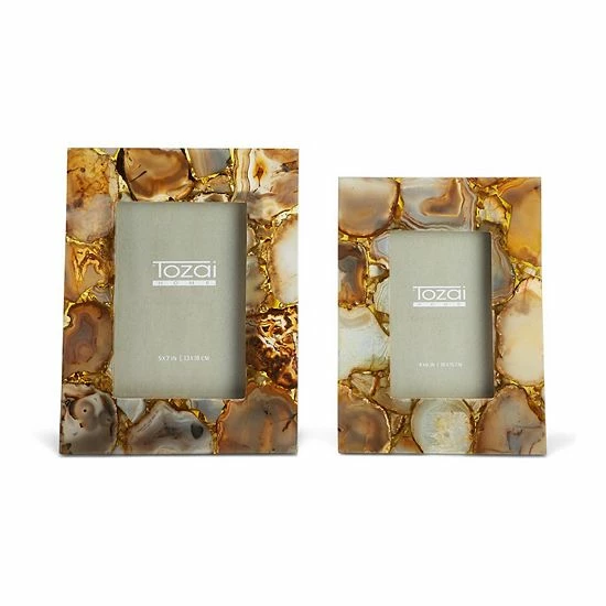 Wholesale ๐ฏ Unbranded Amber Agate Photo Frame 2-Piece Set ๐งจ